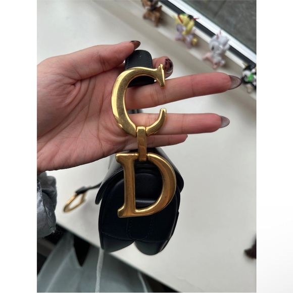 Dior Black Leather Saddle Bag with Gold Accents - Picture 5 of 6